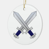 2本の交差させた剣 セラミックオーナメント (左)