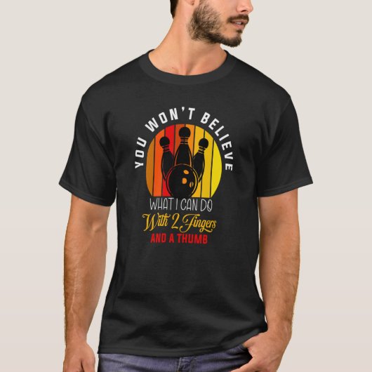 2本の指と親指のボーリング Tシャツ (正面)