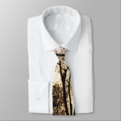 2本の木のセピア色の金ゴールドのオレンジ ネクタイ (タイ)