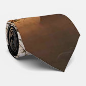 2本の木のセピア色の金ゴールドのオレンジ ネクタイ (ロール)