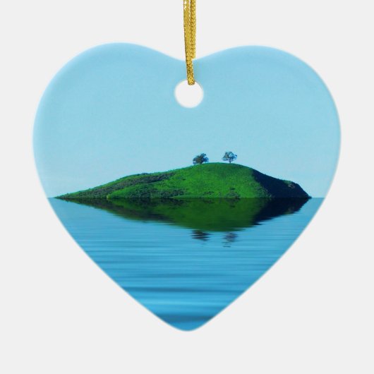 2本の木の島 セラミックオーナメント (正面)