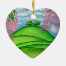 2本の木及びマカデミアの花の絵を描くこと