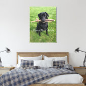 2本の棒を持つブラックラボ犬の写真と名前 キャンバスプリント (インサイチュ (寝室))