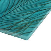 2本の水の孔雀の羽 カッティングボード (角)