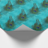 2本の水の孔雀の羽 ラッピングペーパー (角)