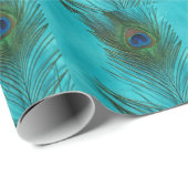 2本の水の孔雀の羽 ラッピングペーパー (ロールコーナー)