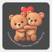 2本の漫画は抱きしめている。 スクエアシール (正面)