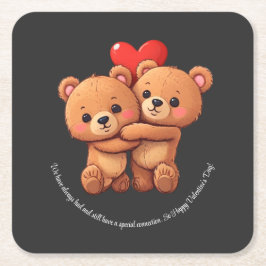 2本の漫画は抱きしめている。 スクエアペーパーコースター