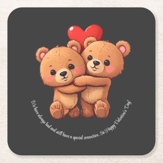 2本の漫画は抱きしめている。 スクエアペーパーコースター (正面)