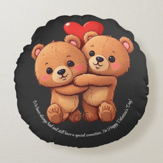 2本の漫画は抱きしめている。 ラウンドクッション (正面)