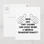 2本の親指……医療転写医 ポストカード (正面/裏面)