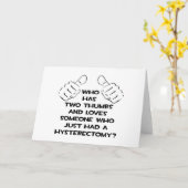 2本の親指……子宮摘出術を受けた人を愛する カード (黄色い花)