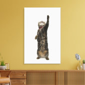 2本の足に立って手が届く家庭用足袋ネコ キャンバスプリント (インサイチュ (リビング))