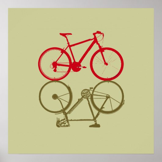 2本シンプルの自転車 ポスター (正面)