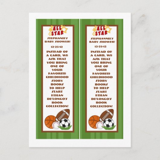 2本マークすべて星緑 インビテーションポストカード (正面)