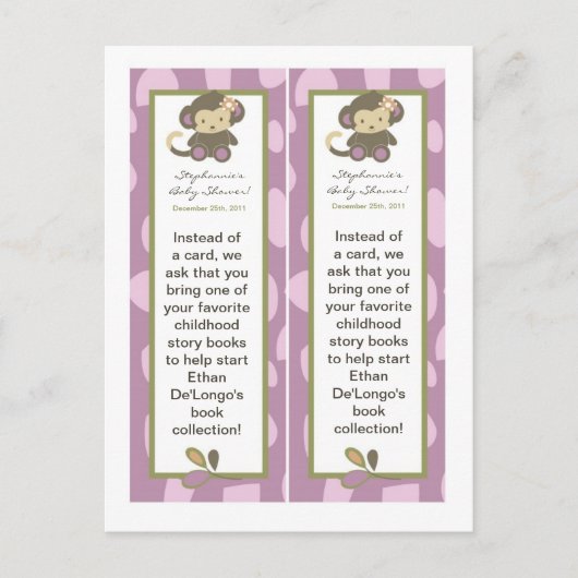 2本マークジャカナ少女ジャングル動物園動物 インビテーションポストカード (正面)