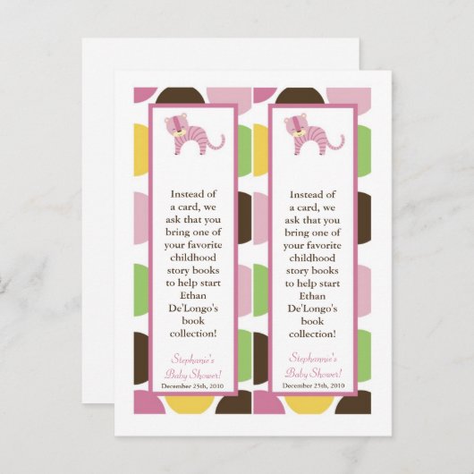 2本マークジャングルクイーンタイガーサファリ動物園 インビテーションポストカード (正面/裏面)