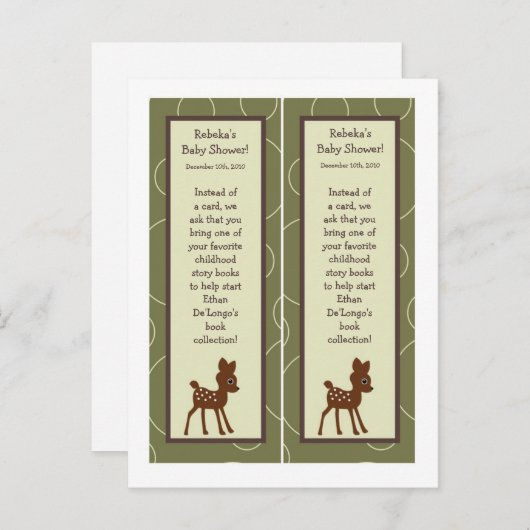 2本マークフォーレスト動物フクロウ鹿バードポークピン インビテーションポストカード (正面/裏面)