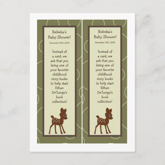 2本マークフォーレスト動物フクロウ鹿バードポークピン インビテーションポストカード (正面)