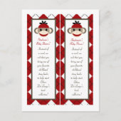 2本マーク赤い靴下モンキーアーガイル インビテーションポストカード (正面)