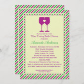 2杯のワイングラスブライダルシャワー招待 招待状 (正面/裏面)