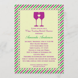 2杯のワイングラスブライダルシャワー招待 招待状