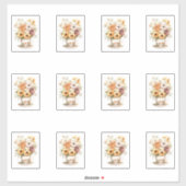 2杯の花 シール (シート)