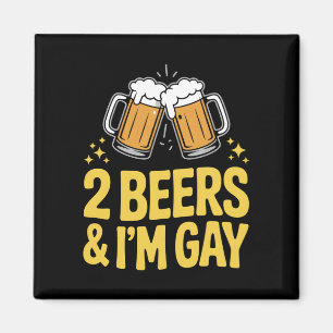 2杯飲んだらゲイです 笑えるLGBTQプライド アライ レインボー マグネット