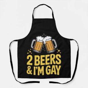 2杯飲んだら私はゲイ LGBTQ+ プライド アライ レインボー エプロン