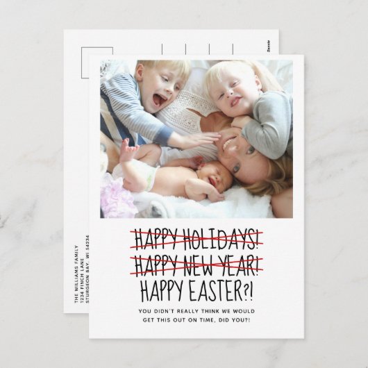 2枚おもしろいの写真年末年始はがき シーズンポストカード (正面/裏面)