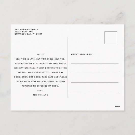 2枚おもしろいの写真年末年始はがき シーズンポストカード (裏面)