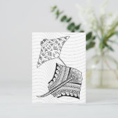 2枚のアカエイ大人着色はがき ポストカード (スタンド正面)