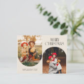 2枚のエレガント写真のクリスマス ポストカード (スタンド正面)