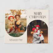 2枚のエレガント写真のクリスマス ポストカード (正面)