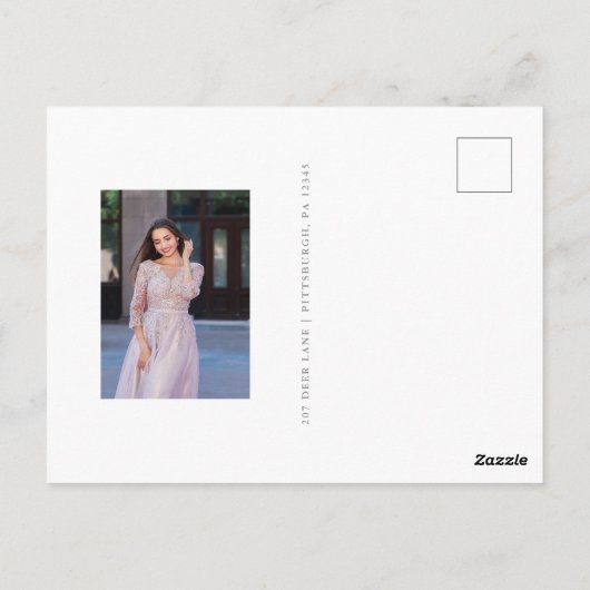 2枚のエレガント写真キンセアニェラフローラありがとう ポストカード (裏面)