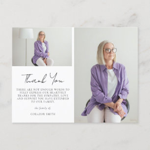 2枚のエレガント写真悔やみや弔慰葬儀ありがとう ポストカード