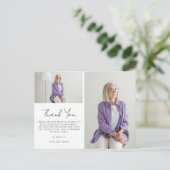 2枚のエレガント写真悔やみや弔慰葬儀ありがとう ポストカード (スタンド正面)