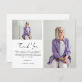 2枚のエレガント写真悔やみや弔慰葬儀ありがとう ポストカード (正面/裏面)