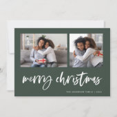 2枚のカジュアルフォトグリッドのスクリプト |メリークリスマス シーズンカード (正面)