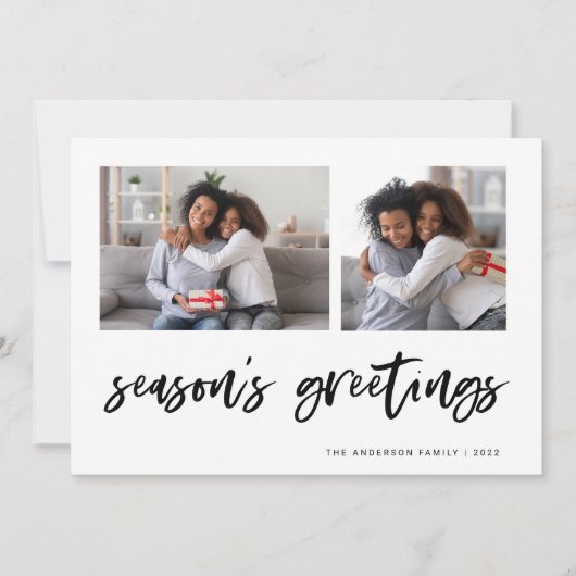 2枚のカジュアルフォトグリッドのスクリプト |季節のごあいさつ シーズンカード (正面)