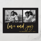 2枚のカジュアルフォトグリッドのスクリプト |愛と喜び 箔シーズンカード (正面)