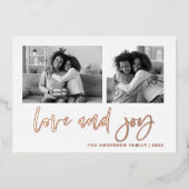 2枚のカジュアルフォトグリッドのスクリプト |愛と喜び 箔シーズンカード (正面)