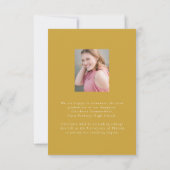 2枚のカジュアル写真のスクリプト |卒業発表 招待状 (裏面)