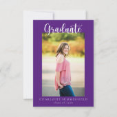 2枚のカジュアル写真のスクリプト |卒業発表 招待状 (正面)