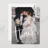 2枚のカジュアル写真を重ね合わ結婚せるスクリプト ポストカード (正面/裏面)