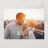 2枚のカスタムフォトウェディングパーソナライズされたRSVPを追加 ポストカード (正面)