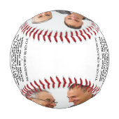 2枚のカスタム写真で孫への贈り物 野球ボール (裏面)