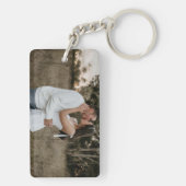 2枚のカスタム写真とメッセージをドライブに安全 キーホルダー (裏面)