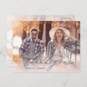 2枚のカスタム写真をパーソナライズされた結婚追加 ポストカード (正面/裏面)