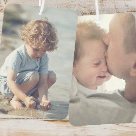 2枚のカスタム写真をパーソナライズ カーエアーフレッシュナー